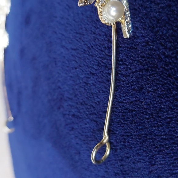 Silver Rhinestone And Pearl Adult Bridal Crown main image 4
